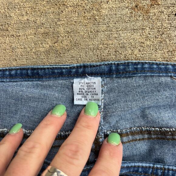 Vintage Y2K Mudd Low Rise No Waistband Lace Up Front Flare Jeans Size 13 - Picture 3 of 8